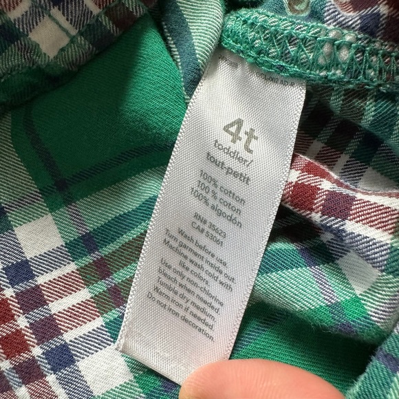 Carters Button down hoodie size 4T boys green plaid pattern grey hoodie - Picture 4 of 8